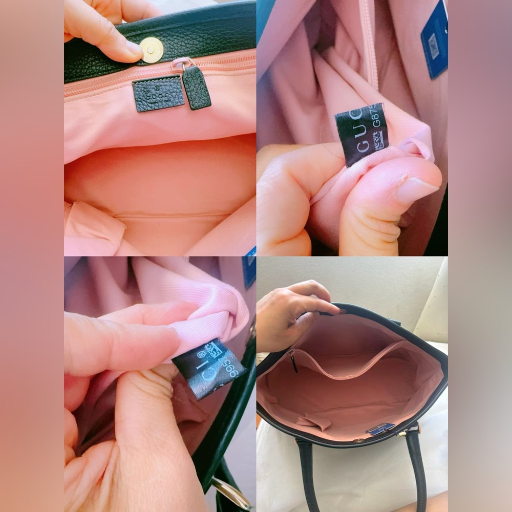 GUCCI GG Canvas Tote Bag Black Large Shopper Authentic Italy - Picture 10 of 16